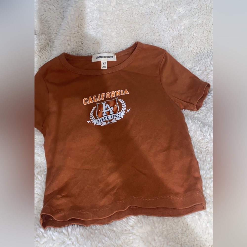 California obsessive love crop top